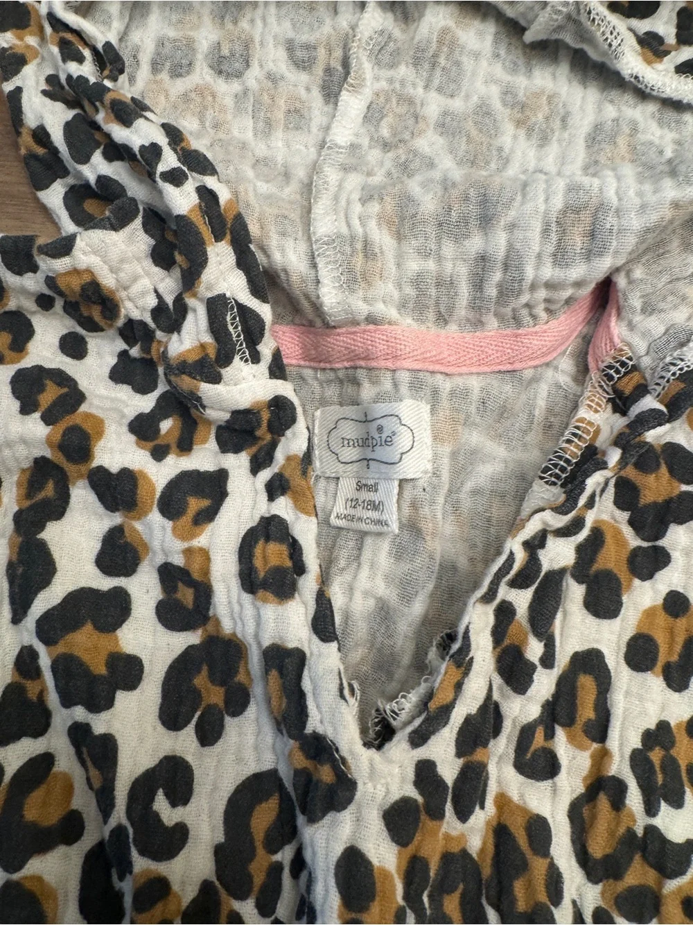 Mud Pie Leopard Print Hooded Cover-Up Dress | 12-18M